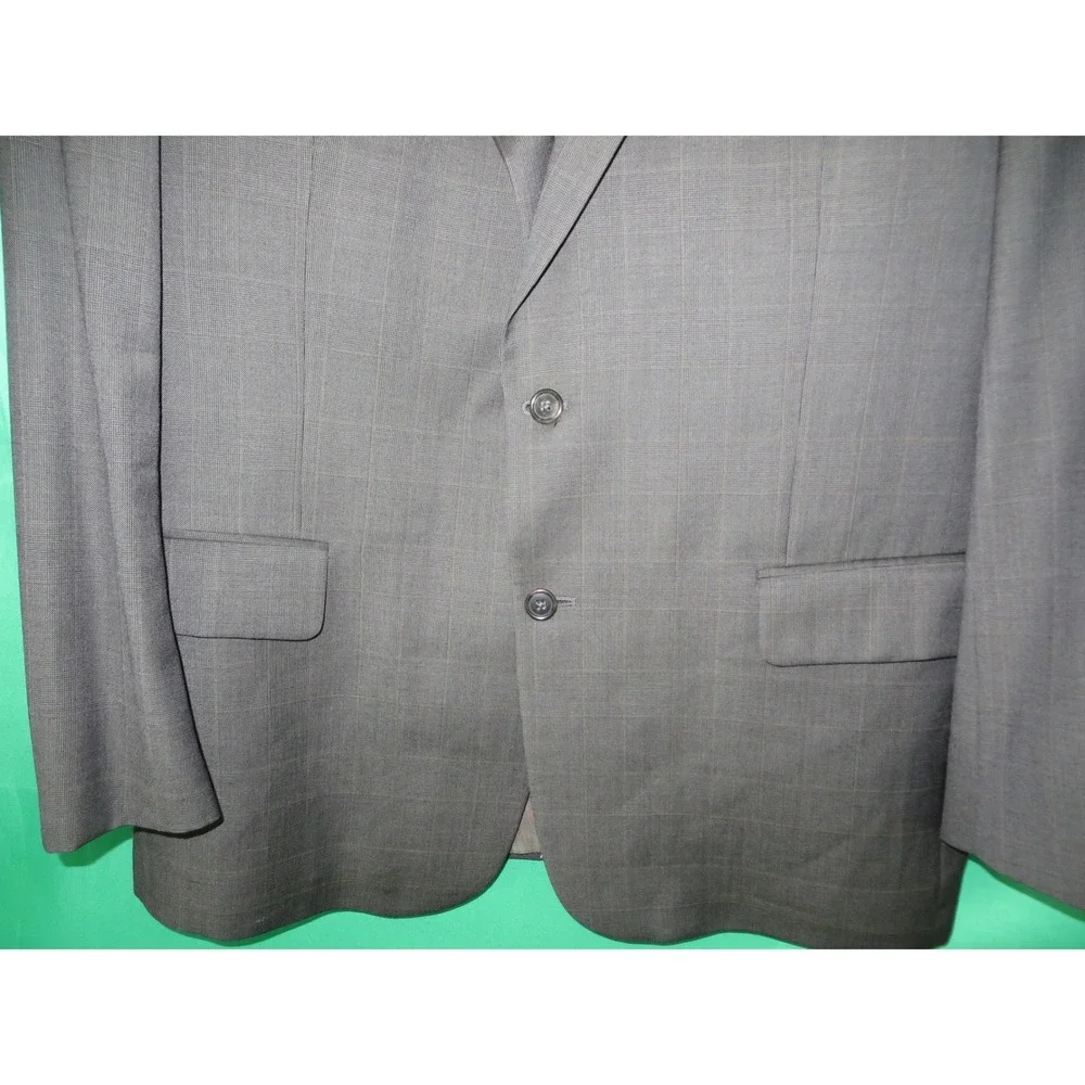 Jos. A. Bank Signature 2-Pc Brown Glen Plaid 100% Wool Suit 2 Button 46R/41x31.5 - Picture 8 of 16